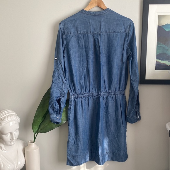 GAP Chambray Denim Shirt Dress Size S Tall - Picture 8 of 8